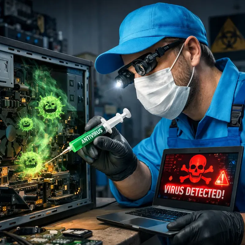 Лечение компьютера от вирусов в Жигулёвске на дому